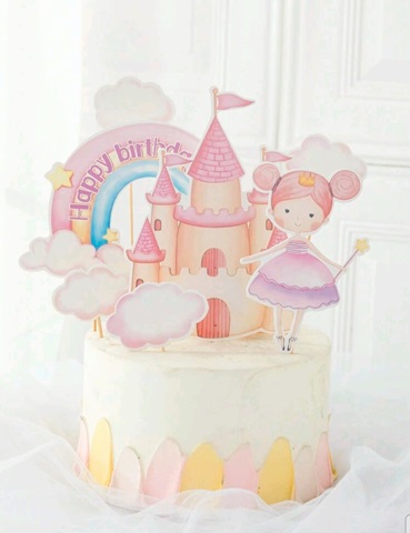 SET 7 TOPPERE PENTRU TORT - CASTEL , PRINTESA , CURCUBEU