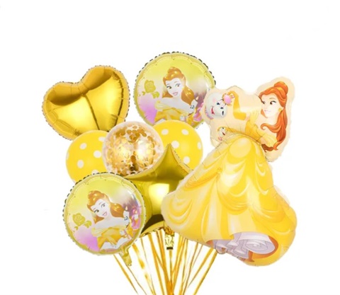 Set 8 baloane folie si latex Printesa Belle