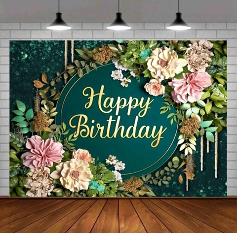 BACKGROUND TEXTIL PENTRU ARANJAMENT ARCADA HAPPY BIRTHDAY COD 242