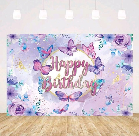 BACKGROUND TEXTIL PENTRU ARANJAMENT ARCADA HAPPY BIRTHDAY COD 244