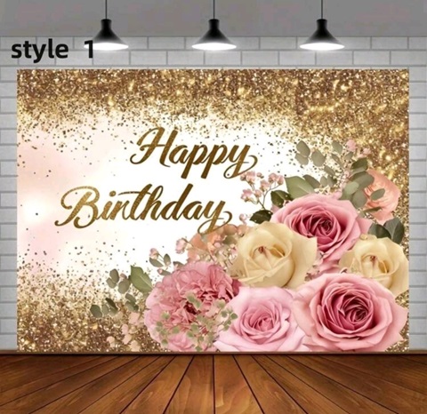 BACKGROUND TEXTIL PENTRU ARANJAMENT ARCADA HAPPY BIRTHDAY COD 248