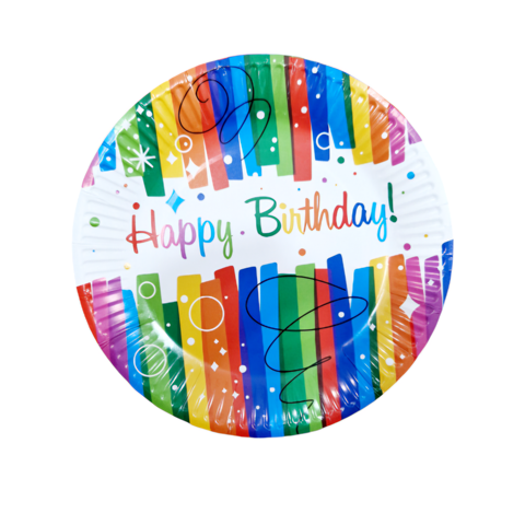 SET 10 FARFURII HAPPY BIRTHDAY MULTICOLOR - 18 CM