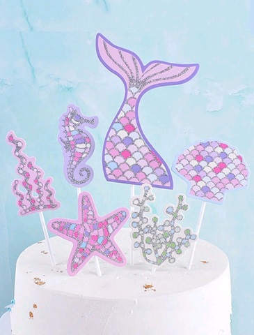 SET 6 TOPPERE PENTRU TORT - TEMATICA SIRENA