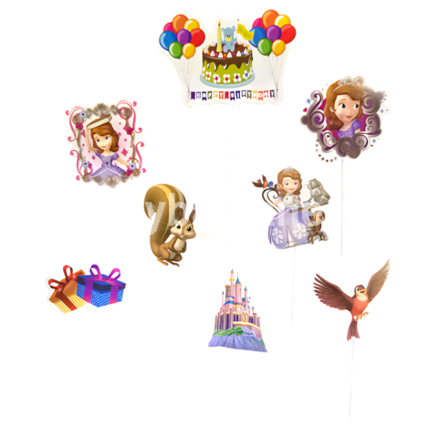 SET 8 TOPPERE PENTRU TORT – PRINTESA SOFIA
