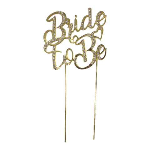 TOPPER PENTRU TORT - BRIDE TO BE AURIU CU STRASURI - METALIC