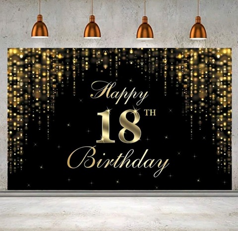 BACKGROUND TEXTIL PENTRU ARANJAMENT ARCADA HAPPY BIRTHDAY MAJORAT - COD 287
