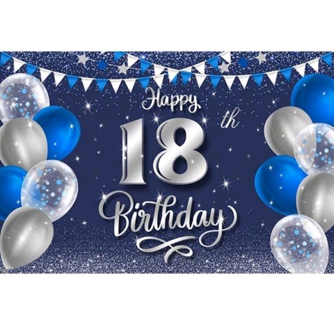 BACKGROUND TEXTIL PENTRU ARANJAMENT ARCADA HAPPY BIRTHDAY MAJORAT - COD 289