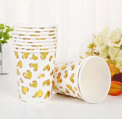 SET 8 PAHARE PARTY , ALB CU AURIU 200 ML