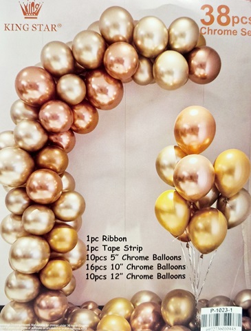 SET GIRLANDA CU BALOANE CHROME ARAMIU SI ROSE GOLD SAMPANIE