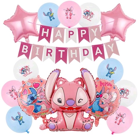 SET STITCH – BALOANE SI BANNER HAPPY BIRTHDAY
