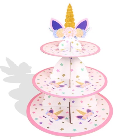 SUPORT DIN CARTON PENTRU BRIOSE PE 3 NIVELURI – UNICORN