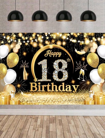 BACKGROUND TEXTIL PENTRU ARANJAMENT ARCADA HAPPY BIRTHDAY MAJORAT – COD 300