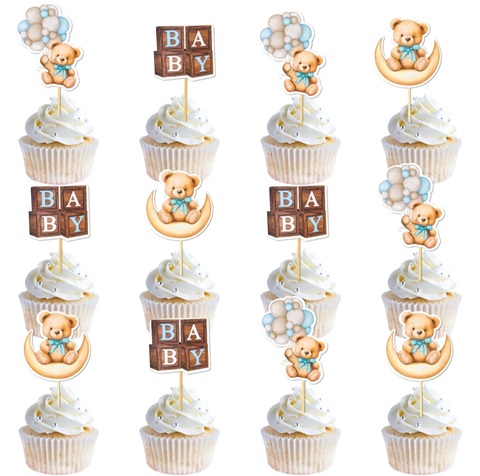 SET 12 SCOBITORI DECORATIVE – URSULET ALBASTRU