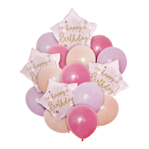 SET 16 BALOANE FOLIE SI LATEX HAPPY BIRTHDAY ROZ