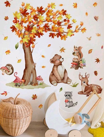 STICKER DECORATIV PENTRU PERETE – COPAC CU ANIMALUTE – COD 394
