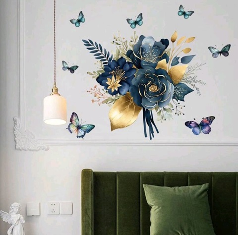 Sticker decorativ pentru perete - Aranjament floral - COD 387