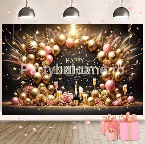 BACKGROUND TEXTIL PENTRU ARANJAMENT ARCADA HAPPY BIRTHDAY - COD 349
