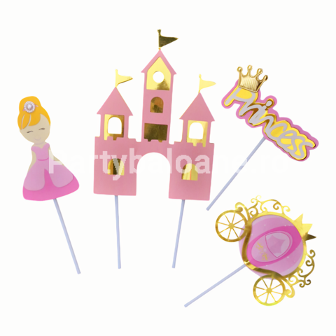 SET 4 TOPPERE PENTRU TORT – CASTEL , PRINTESA , CALEASCA , PRINCESS