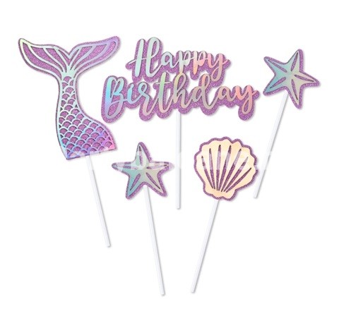 SET 5 TOPPERE PENTRU TORT – TEMATICA SIRENA