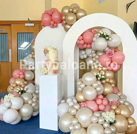 SET GIRLANDA CU BALOANE ROZ, SAND WHITE , IVORY COD 506