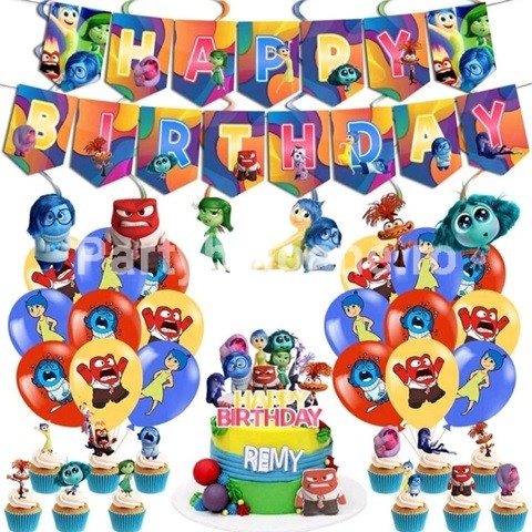 SET INSIDE OUT – BALOANE , BANNER , TOPPER TORT , SCOBITORI TORT – 50 BUCATI