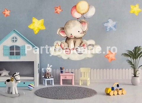 Sticker decorativ pentru perete - elefantel COD WD08