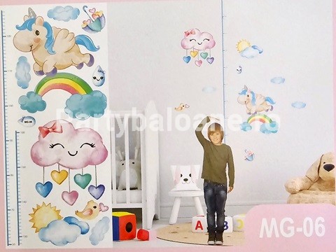 Sticker decorativ pentru perete – metru cu unicorn COD MG06