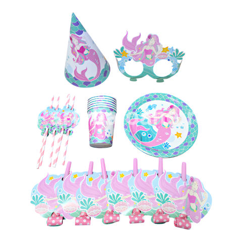 SET 36 PIESE PARTY TEMATICA SIRENA