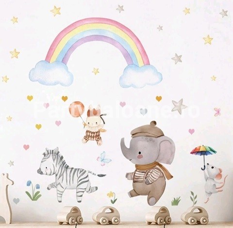 STICKER DECORATIV PENTRU PERETE - ANIMALUTE SAFARI , JUNGLA - COD 410