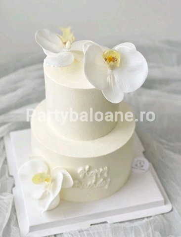 TOPPER PENTRU TORT - FLOARE DE ORHIDEE ALBA