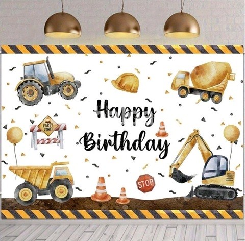 BACKGROUND TEXTIL PENTRU ARANJAMENT HAPPY BIRTHDAY CU MASINI - COD 408