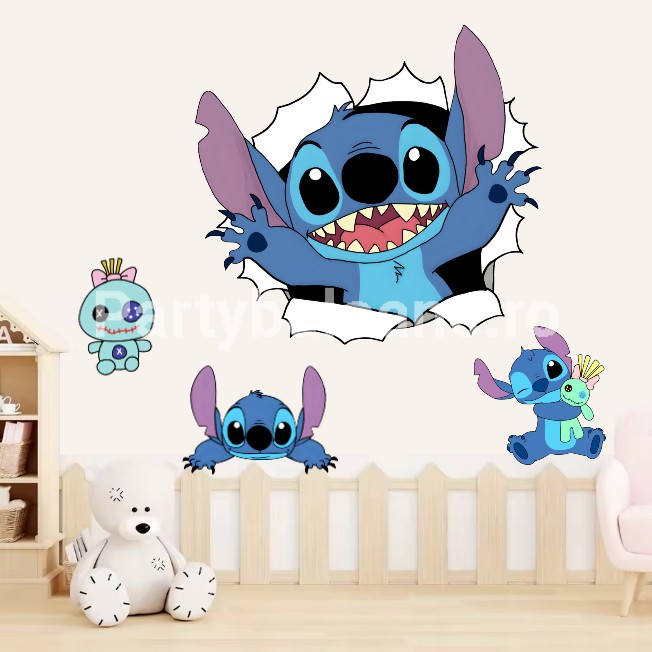 Sticker Decorativ Pentru Perete Stitch (Lilo &Amp; Stitch) – Set Autocolante Individuale Cod 420B