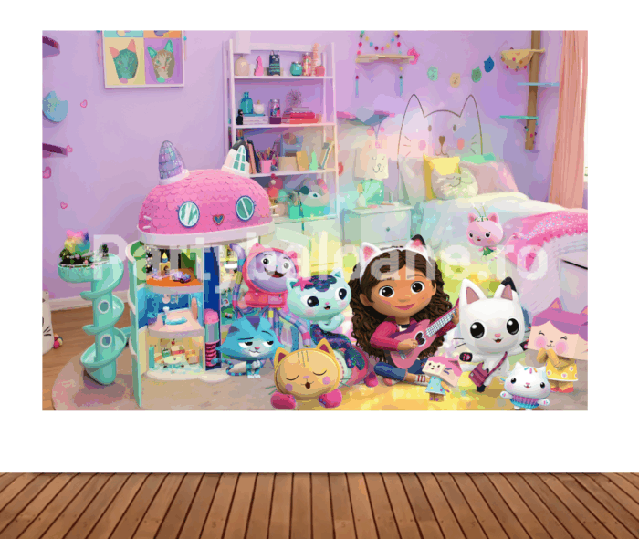 BACKGROUND TEXTIL PENTRU ARANJAMENT HAPPY BIRTHDAY CASA DE PAPUSI A LUI GABI - COD 438B