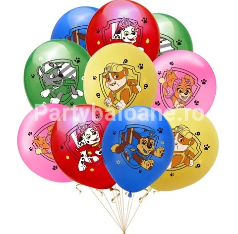 SET 10 BALOANE LATEX TEMATICA PATRULA CATELUSILOR – 30 CM