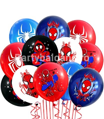 SET 12 BALOANE LATEX TEMATICA SPIDERMAN – 30 CM