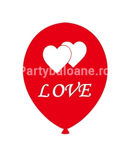 SET 20 BALOANE LATEX ROSII LOVE 30 CM