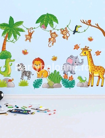 STICKER DECORATIV PENTRU PERETE - ANIMALE SAFARI , JUNGLA COD 423
