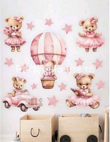 STICKER DECORATIV PENTRU PERETE - URS ROZ COD 426