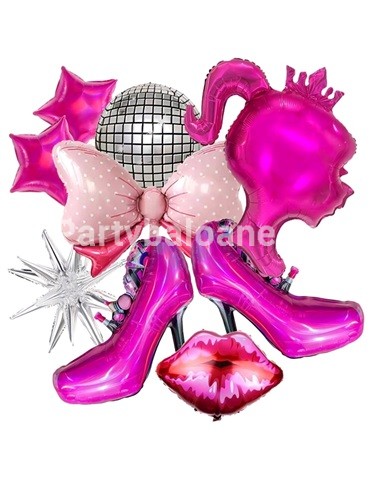 Set 9 baloane folie - Barbie , disco