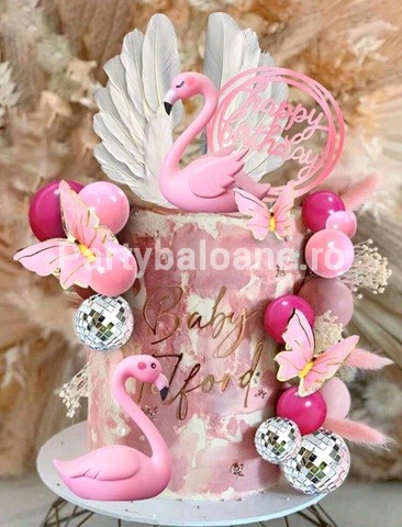 SET 28 TOPPERE 3D PENTRU TORT CU TEMATICA FLAMINGO TOP 75