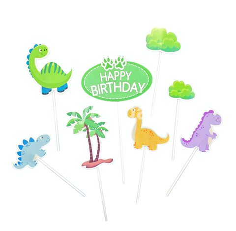 SET 8 TOPPERE PENTRU TORT - DINOZAURI