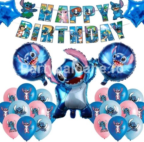 SET STITCH – BALOANE SI BANNER HAPPY BIRTHDAY COD 102