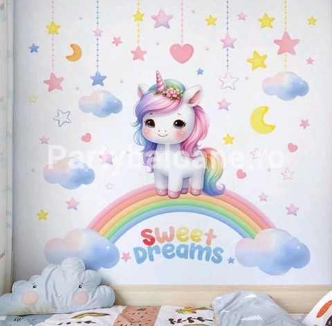STICKER DECORATIV PENTRU PERETE - UNICORN COD 429