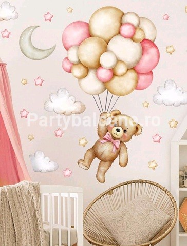 STICKER DECORATIV PENTRU PERETE - URS CU BALOANE COD 430