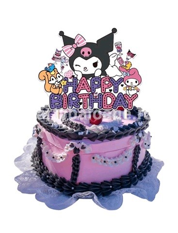 TOPPER PENTRU TORT HAPPY BIRTHDAY HELLO KITTY KUROMI