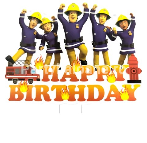 TOPPER PENTRU TORT POMPIERUL SAM HAPPY BIRTHDAY