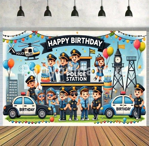 BACKGROUND TEXTIL PENTRU ARANJAMENT ARCADA SECTIA DE POLITIE - COD 494