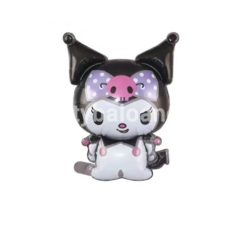 BALON FOLIE PERSONAJ HELLO KITTY SANRIO KUROMI NEGRU 62 CM