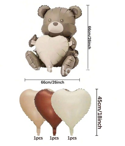 SET 4 BALOANE FOLIE - URS , INIMI