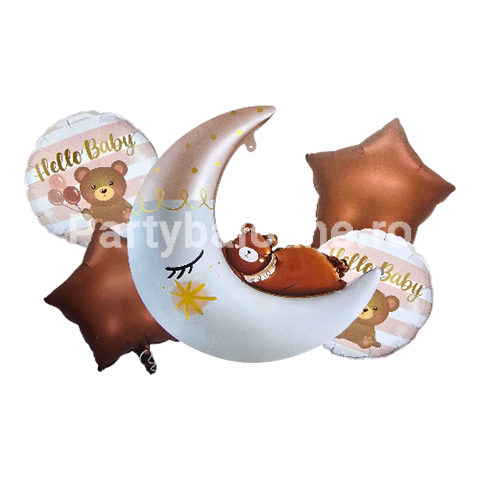 SET 5 BALOANE FOLIE LUNA , URS , STELE
